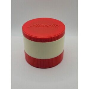 Vintage Aladdin Thermos Red White Freezer Lid #7000 Insulated Soup Jar